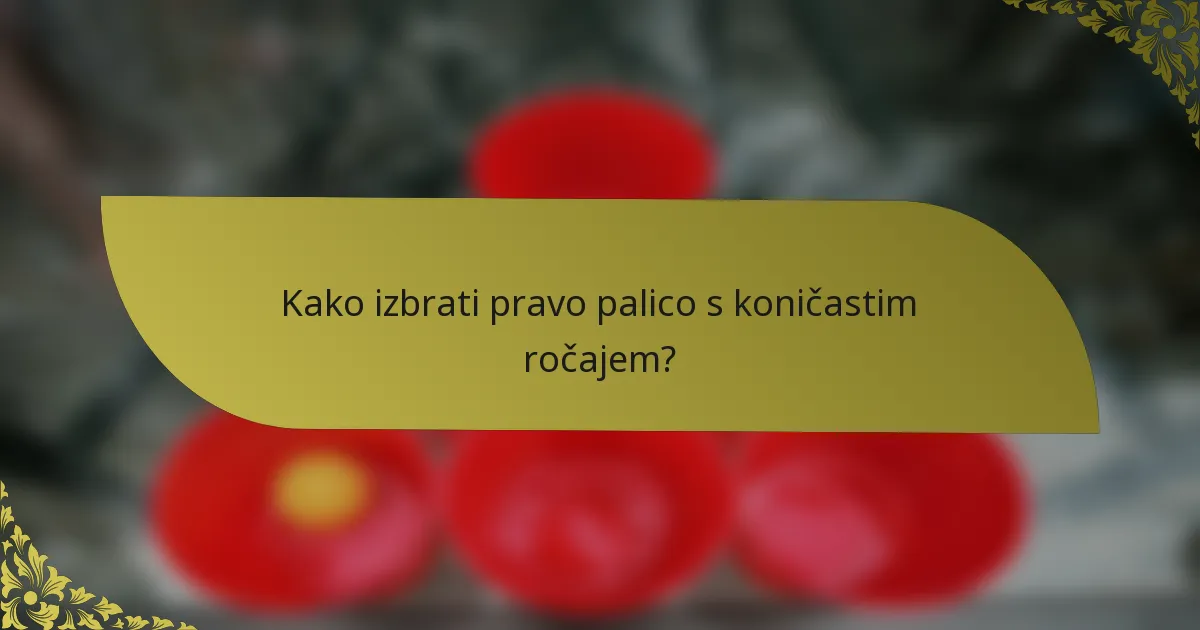 Kako izbrati pravo palico s koničastim ročajem?